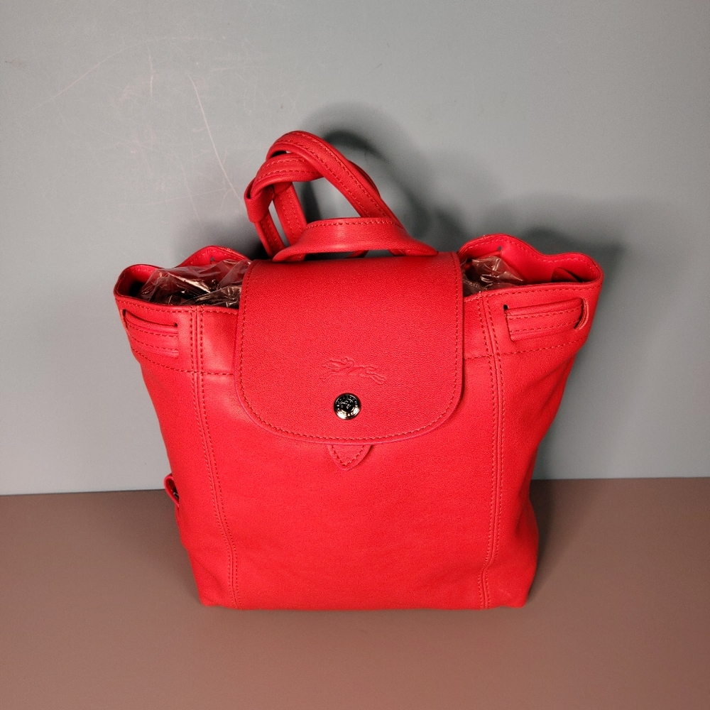 Longchamp Pink Leather Backpack - Picture 10 of 16